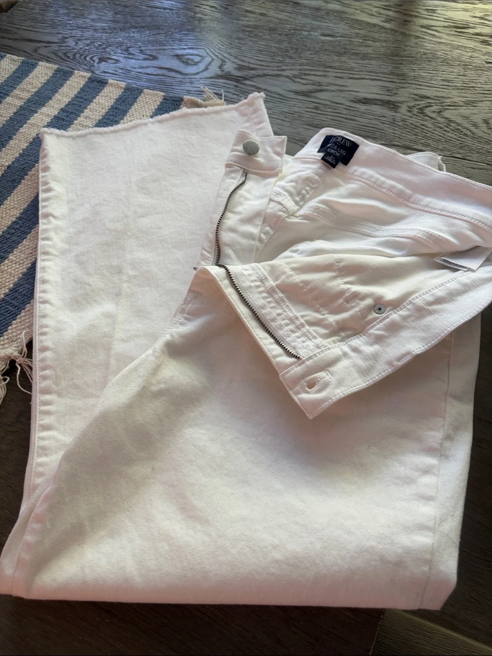 J.Crew White Wide-Leg Crop Jeans